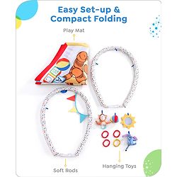Babyhug Disney Mickey & Friends Playgym | BIS Certified | Soft Play Mat with 5 Fun Hanging Toys | Disney Mickey & Friends Theme for Newborns 0+ Months | Perfect for Indoor Play & Tummy Time | Stimulates Sensory Development, Hand-Eye Coordination & Mo