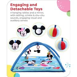 Babyhug Disney Mickey & Friends Playgym | BIS Certified | Soft Play Mat with 5 Fun Hanging Toys | Disney Mickey & Friends Theme for Newborns 0+ Months | Perfect for Indoor Play & Tummy Time | Stimulates Sensory Development, Hand-Eye Coordination & Mo