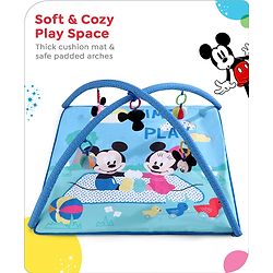 Babyhug Disney Mickey & Friends Playgym | BIS Certified | Soft Play Mat with 5 Fun Hanging Toys | Disney Mickey & Friends Theme for Newborns 0+ Months | Perfect for Indoor Play & Tummy Time | Stimulates Sensory Development, Hand-Eye Coordination & Mo