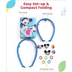Babyhug Disney Mickey & Friends Playgym | BIS Certified | Soft Play Mat with 5 Fun Hanging Toys | Disney Mickey & Friends Theme for Newborns 0+ Months | Perfect for Indoor Play & Tummy Time | Stimulates Sensory Development, Hand-Eye Coordination & Mo