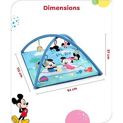 Babyhug Disney Mickey & Friends Playgym | BIS Certified | Soft Play Mat with 5 Fun Hanging Toys | Disney Mickey & Friends Theme for Newborns 0+ Months | Perfect for Indoor Play & Tummy Time | Stimulates Sensory Development, Hand-Eye Coordination & Mo