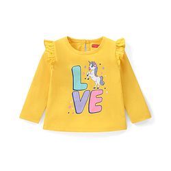 Babyhug Cotton Knit Full Sleeves T-Shirts with Frill Text & Heart Print Pack of 3 - Multicolor