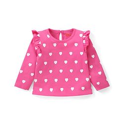 Babyhug Cotton Knit Full Sleeves T-Shirts with Frill Text & Heart Print Pack of 3 - Multicolor