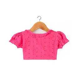 Babyhug Cotton Woven Half Sleeves Shrug with Frock Floral Print - Navy Blue & Pink