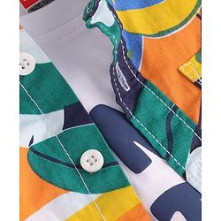 Babyhug Cotton Woven Full Sleeves Jungle Theme Printed Shirt with Inner T-Shirt - Multicolor