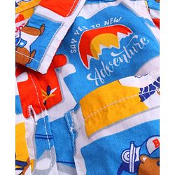 Babyhug Cotton Woven Full Sleeves Adventure Theme Shirt With T-Shirt - Blue