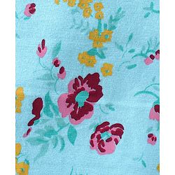 Babyhug Cotton Knit Full Sleeves Top With Floral Print - Blue