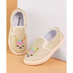 Cute Walk by Babyhug Unicorn Embroidered Slip On Casual Shoes - White