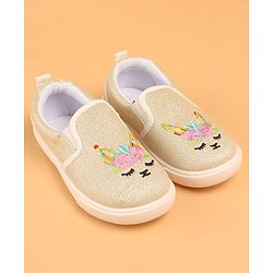 Cute Walk by Babyhug Unicorn Embroidered Slip On Casual Shoes - White