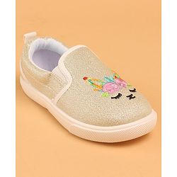 Cute Walk by Babyhug Unicorn Embroidered Slip On Casual Shoes - White