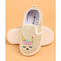 Cute Walk by Babyhug Unicorn Embroidered Slip On Casual Shoes - White
