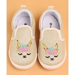 Cute Walk by Babyhug Unicorn Embroidered Slip On Casual Shoes - White