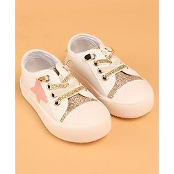 Cute Walk by Babyhug Lace Up Casual Shoes - Golden