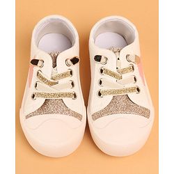 Cute Walk by Babyhug Lace Up Casual Shoes - Golden