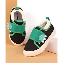 Cute Walk by Babyhug Slip On Casual Shoes with Velcro Closure - Black & Green
