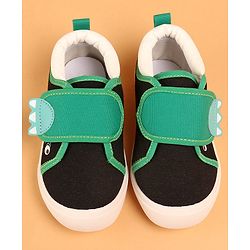 Cute Walk by Babyhug Slip On Casual Shoes with Velcro Closure - Black & Green