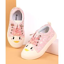 Cute Walk by Babyhug Slip On Casual Shoes with Bow Lace Applique - Pink