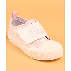 Cute Walk by Babyhug Velcro Closure Casual Shoes With Text Print - Pink