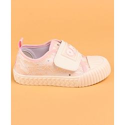 Cute Walk by Babyhug Velcro Closure Casual Shoes With Text Print - Pink