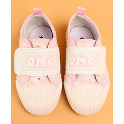Cute Walk by Babyhug Velcro Closure Casual Shoes With Text Print - Pink