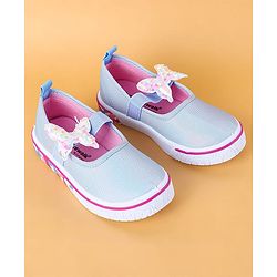 Cute Walk by Babyhug Casual Shoes with Bow Applique- Blue