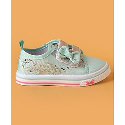 Cute Walk by Babyhug Casual Shoes with Bow Applique- Blue