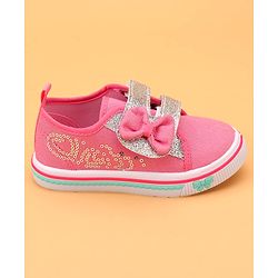 Cute Walk by Babyhug Casual Shoes with Bow Applique- Pink