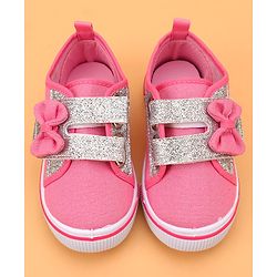 Cute Walk by Babyhug Casual Shoes with Bow Applique- Blue