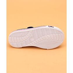 Cute Walk by Babyhug Slip On Casual Shoes With Bow Applique & Floral Print- Blue (Sole Line May Very)