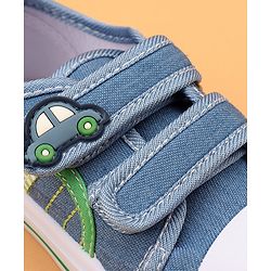 Cute Walk by Babyhug Velcro Closure Casual Shoes Car Applique - Blue