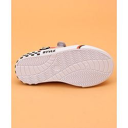 Cute Walk by Babyhug Velcro Closure Casual Shoes with Football Print & Applique- Grey