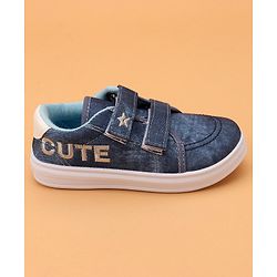 Cute Walk by Babyhug Casual Shoes With Velcro Closure Text Print - Blue