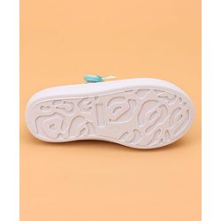 Cute Walk by Babyhug Velcro Closure Casual Shoes With Floral & Bow Applique - Green
