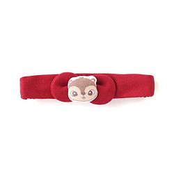Babyhug 100% Cotton Knit Full Sleeves Chipmunk Printed Romper with Headband & Booties - Dark Pink