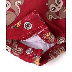 Babyhug 100% Cotton Knit Full Sleeves Chipmunk Printed Romper with Headband & Booties - Dark Pink