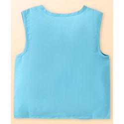 Babyhug 100% Cotton Woven Sleeveless Striped & Dino Printed Jhabla Pack of 3 - White & Blue