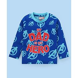 Babyhug Marvel Single Jersey Knit   Full Sleeves Night Suit with Avengers Graphics Pack of 2- White & Navy