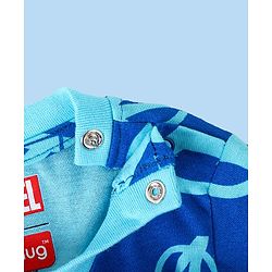 Babyhug Marvel Single Jersey Knit   Full Sleeves Night Suit with Avengers Graphics Pack of 2- White & Navy