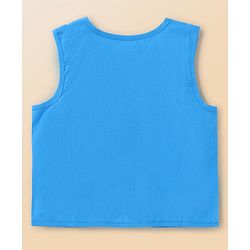 Babyhug 100% Cotton Knit Sleeveless Front Open Jhablas with Striped & Car Print  Pack of 3 - Orange White & Blue