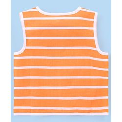 Babyhug 100% Cotton Woven Sleeveless  Jhablas Bunny & Bear Print Pack of 3 - Blue Orange & White