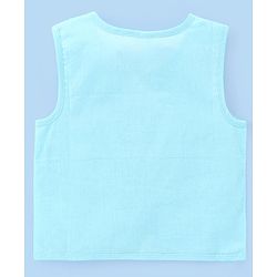 Babyhug 100% Cotton Woven Sleeveless  Jhablas Bunny & Bear Print Pack of 3 - Blue Orange & White