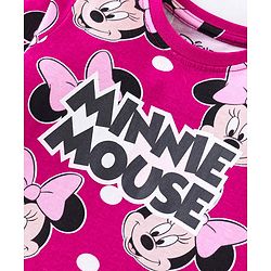 Babyhug Disney Cotton Knit Full Sleeves Night Suit with Minnie Mouse Print - Purple