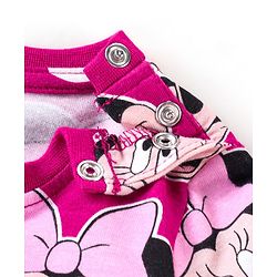 Babyhug Disney Cotton Knit Full Sleeves Night Suit with Minnie Mouse Print - Purple