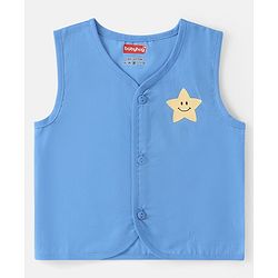 Babyhug 100% Cotton Woven Sleeveless Stars  Printed Jhabla Pack of 3 - White Yellow & Blue
