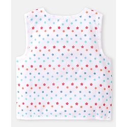 Babyhug 100% Cotton Woven Sleeveless Stars  Printed Jhabla Pack of 3 - White Yellow & Blue
