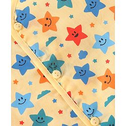 Babyhug 100% Cotton Woven Sleeveless Stars  Printed Jhabla Pack of 3 - White Yellow & Blue