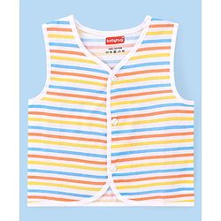 Babyhug 100% Cotton Woven Sleeveless  Jhablas Numbers Print Pack of 3 - Blue & White