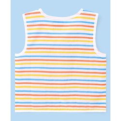 Babyhug 100% Cotton Woven Sleeveless  Jhablas Numbers Print Pack of 3 - Blue & White