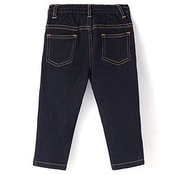 Babyhug Denim Full Length Washed Jeans with Stretch Solid Colour - Black