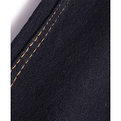 Babyhug Denim Full Length Washed Jeans with Stretch Solid Colour - Black